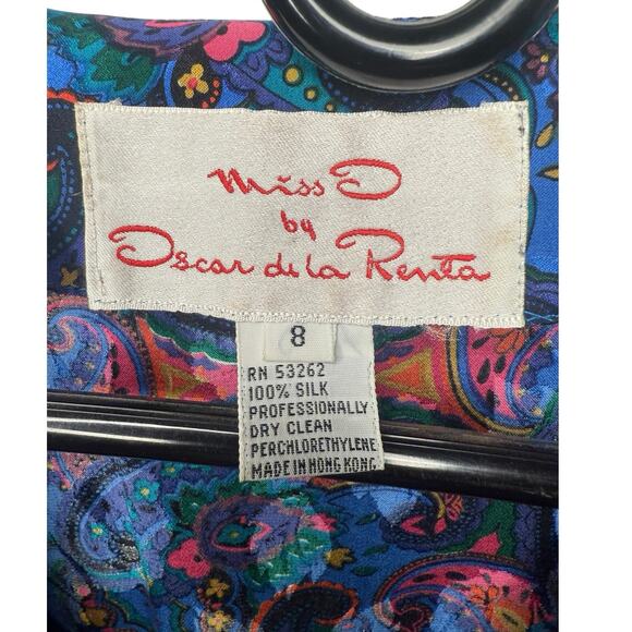 OSCAR DE LA RENTA  MISS O VINTAGE SILK DRESS WOMEN’S SIZE 4 read description - Picture 5 of 13